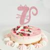 Florcmet Cat Seven Cake Topper, Number 7 Cake Topper for Baby Girl,Kitty Happy Seven years old Birthday Cake Decoration,7 Years Old Cute Pet Cat Birthday Party Decoration Supplies view 1