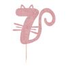 Florcmet Cat Seven Cake Topper, Number 7 Cake Topper for Baby Girl,Kitty Happy Seven years old Birthday Cake Decoration,7 Years Old Cute Pet Cat Birthday Party Decoration Supplies view 2