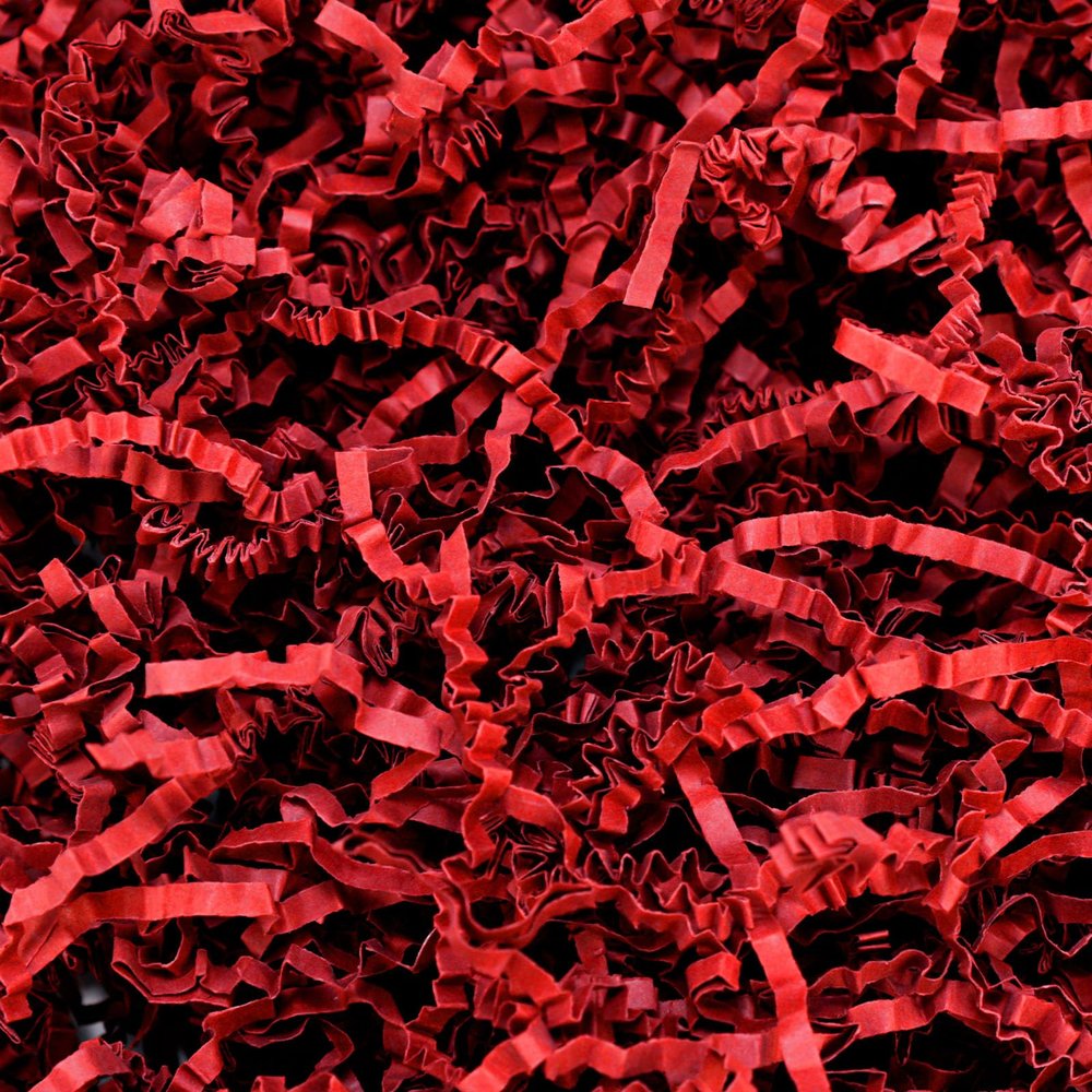 Koogel 1LB Red Shred Paper Fillers, Crinkle Cut Shredded Confetti for Basket Filling Birthday Party Halloween Box Fillers Gift Box Packaging Stuffing