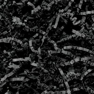 Koogel 1LB Black Crinkle Paper Filler, Shred Paper Fillers, Crinkle Cut Shredded Confetti Stuffing for Basket Filling Birthday Party Gift Box Packaging, Halloween Box Fillers