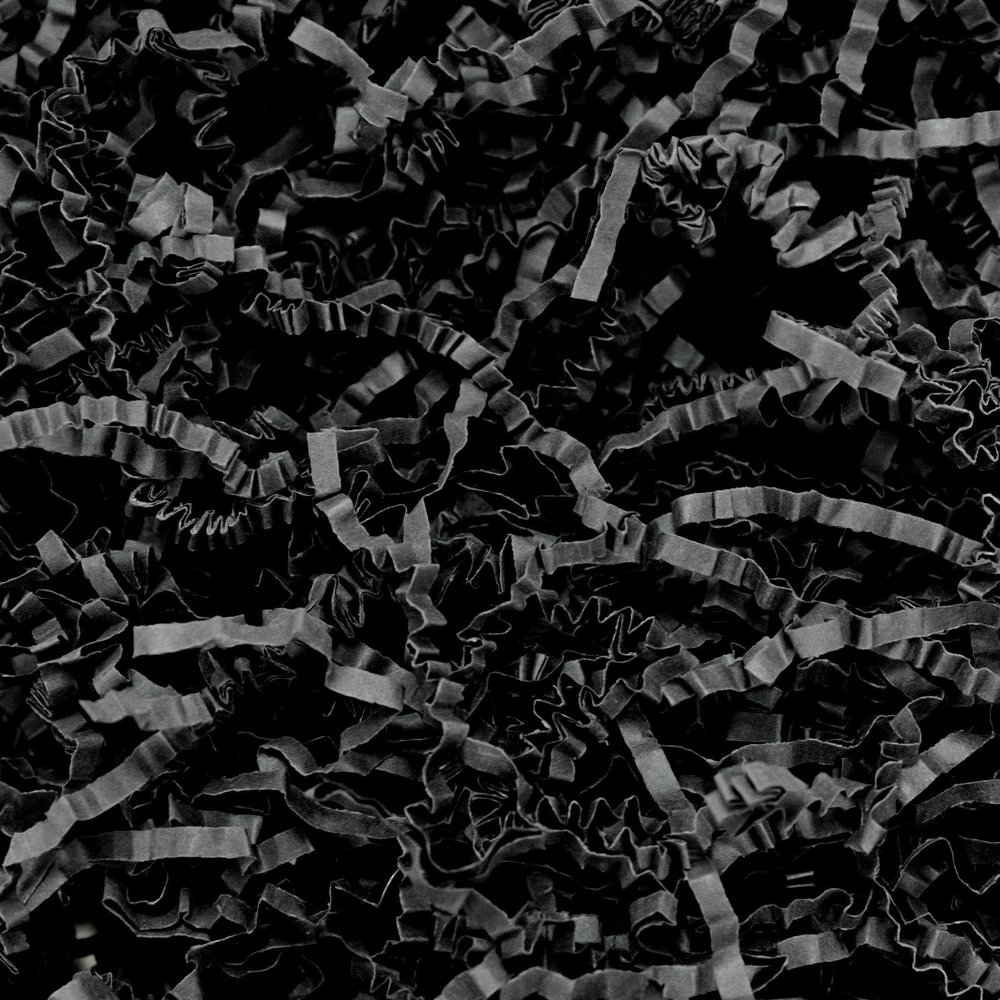 Koogel 1LB Black Crinkle Paper Filler, Shred Paper Fillers, Crinkle Cut Shredded Confetti Stuffing for Basket Filling Birthday Party Gift Box Packaging, Halloween Box Fillers