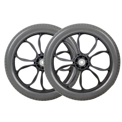 14 Inch Solid Wheelchair Rear Wheel, 1/2" (12.7 mm) Bearing, Transport Chair Replacement Parts, for Wheelchairs, Rollators, Walkers