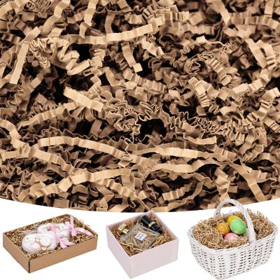 Koogel 1LB Crinkle Paper Filler, Shredded Paper for Gift Baskets, Gift Box Filler, Basket Stuffers, Packing Bag(Brown)