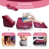 Nevife Inflatable 3pcs Bed Wedge Pillow Set with Hole-Reading Pillow&Back Support,Leg Pain Relief,Adjustable Pillows for Acid Reflux,GERD,Sleeping,Leg,Back Support-Restful Sleep and Travel (red) view 4