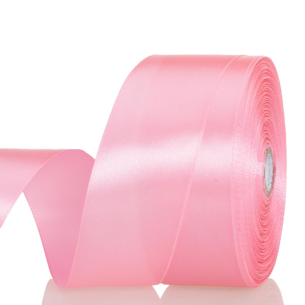 YASEO 1 1/2 Inch Flamingo Pink Solid Satin Ribbon, 50 Yards Craft Fabric Ribbon for Gift Wrapping Floral Bouquets Wedding Party Decoration