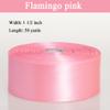 YASEO 1 1/2 Inch Flamingo Pink Solid Satin Ribbon, 50 Yards Craft Fabric Ribbon for Gift Wrapping Floral Bouquets Wedding Party Decoration view 4