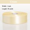 YASEO 1 Inch Cream Yellow Solid Satin Ribbon, 50 Yards Craft Fabric Ribbon for Gift Wrapping Floral Bouquets Wedding Party Decoration view 3