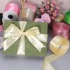 YASEO 1 Inch Cream Yellow Solid Satin Ribbon, 50 Yards Craft Fabric Ribbon for Gift Wrapping Floral Bouquets Wedding Party Decoration view 4