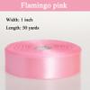 YASEO 1 Inch Flamingo Pink Solid Satin Ribbon, 50 Yards Craft Fabric Ribbon for Gift Wrapping Floral Bouquets Wedding Party Decoration view 3