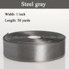 YASEO 1 Inch Steel Gray Solid Satin Ribbon, 50 Yards Craft Fabric Ribbon for Gift Wrapping Floral Bouquets Wedding Party Decoration view 3