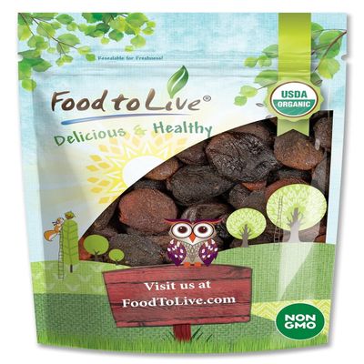 Food to Live Organic Dried Apricots, 8 Ounces  Non-GMO, Kosher, Unsulfured, Raw, Vegan, Bulk