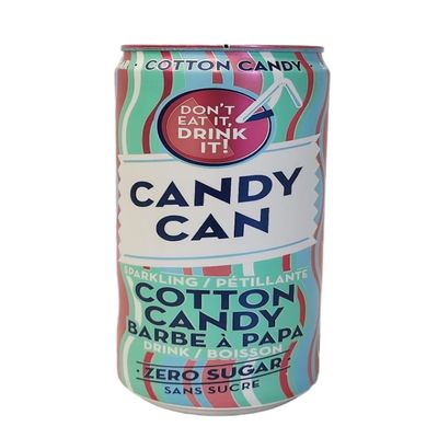 Candy Can Sparkling Cotton Candy Flavored Drink, Zero Sugar, 11.15 fl oz Cans 12 Pack