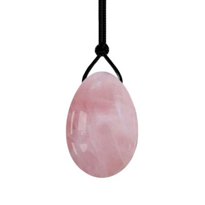 KAKAYE Rose Quartz Yoni Egg Jade Eggs Women Kegel Exerciser Jade Massager Tightening Ball Crystal Kegel Eggs Yoni Egg(Drilled Egg-L)