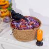 1LB Halloween Crinkle Cut Paper Shred, Black Orange Purple Raffia Paper Sherd Filler Grass with Ghost Decoration for Gift Wrapping Basket Filling Birthdays Weddings Party Supply view 4