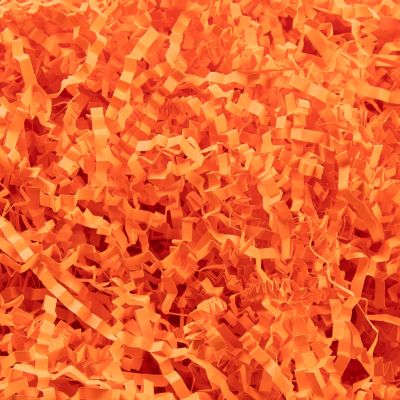 Gloreyan 1/2LB Crinkle Cut Paper Shred, Orange Raffia Paper Sherd Filler Grass for Gift Wrapping Basket Filling Birthdays Weddings Party Supply