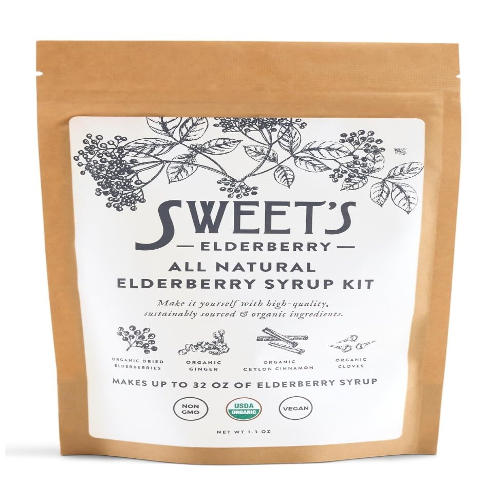 Elderberry Syrup Do-It-Yourself Kit | Certified USDA Organic | Yields up to 32 oz of Syrup | Immune Support | Includes Organic Spice Blend | Black Elderberry | Easy to Prepare