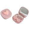 YS0911 Cute Contact Lens Case(Square And Heart) For Travel & Home Colorful Heart Lenses Remover Tool Kit With Contact Lens Box Storage Machine, Pink view 1