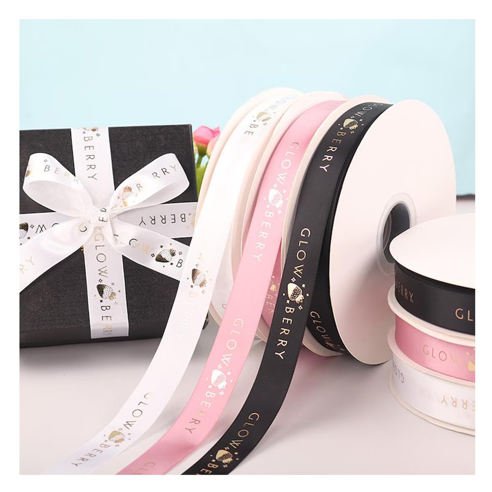 JFS 100Yards(90m),Customized Bible Ribbon with Logo,Custom Printed Ribbon,Personalized Logo Polyester Ribbon Wedding Birthday Satin Ribbons (25mm Ribbon)