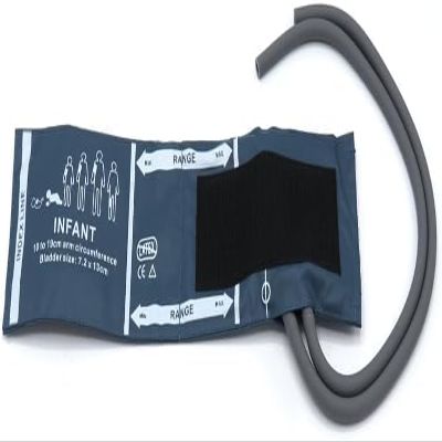 Blood Pressure PU Cuff with Dual Tubes for Neonate 6-11 cm, Reusable NIBP Replacement BP Cuff with Inner Airbag and Double Hose for NIBP Monitor Machine, No Connector