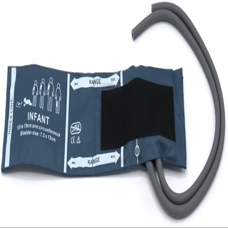 Blood Pressure PU Cuff with Dual Tubes for Neonate 6-11 cm, Reusable NIBP Replacement BP Cuff with Inner Airbag and Double Hose for NIBP Monitor Machine, No Connector