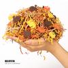 1LB Thanksgiving Crinkle Cut Paper Shred Filler w/Turkey Pumpkin Confetti, Chocolate Brown/Orange/Yellow Raffia Tissue Craft Bedding Cushion for Harvest Fall view 4