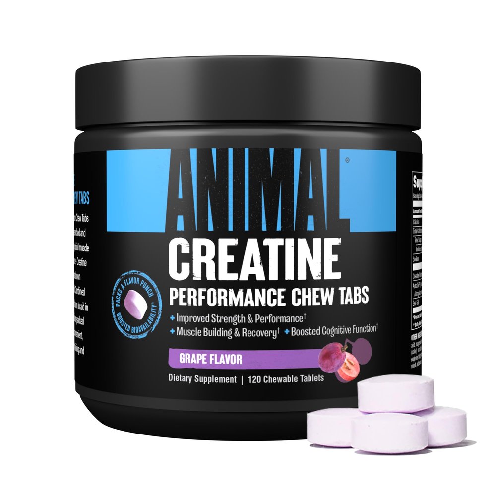 Animal Omega Omega 3 & 6 Supplement with Creatine Chews Tablets Enhanced with AstraGin 30 Day Pack