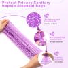 300P Sanitary Napkin Disposal Bags, Luxiv Disposable Sanitary Bags Rolls Personal Care Disposal Bag for Diapers, Tampons, Pad Period Bag Disposal Feminine Hygiene Products Bags with Scent (Purple) view 3
