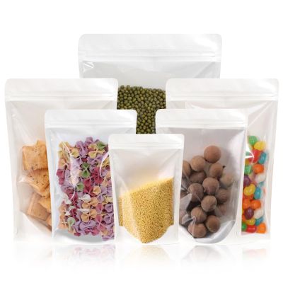 100 PCS Resealable Packaging Bags for Small BusinessKraft Bags With Window Clear Fornt Heat Seal Sealable 7"x10"Paper Zipper Stand Up Pouches Nut Bag Coffee Cookie Herb Food Bakery Storage