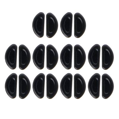 10 Pairs Self Adhesive Anti-Slip Thin Nosepads Soft Silicone Nose Pads for Eyeglasses Sunglasses Reading Glasses Eyeglass Nose Pads Black