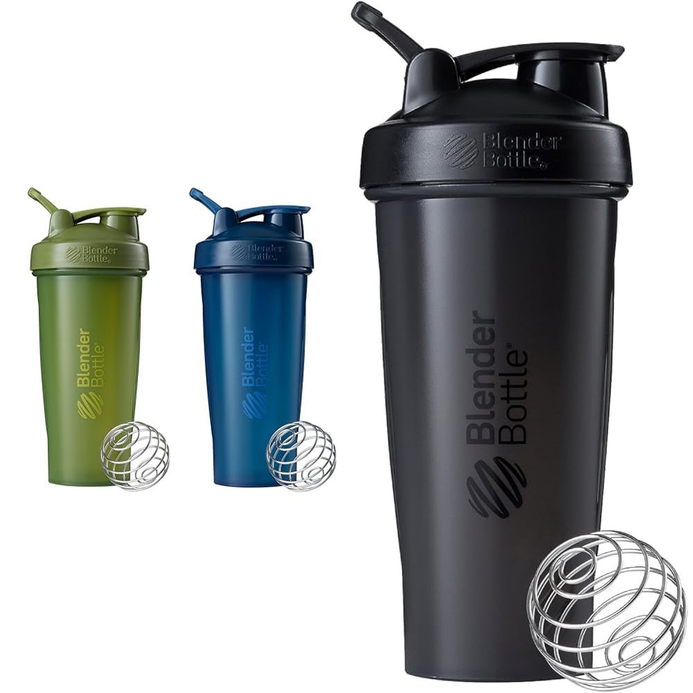 BlenderBottle 2-Pack 28-Ounce and 20-Ounce Shaker Bottles with BlenderBall Wire Whisk