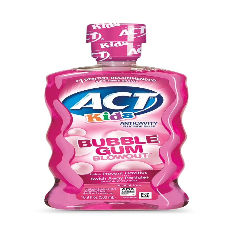 Biotrue Contact Lens Solution, Multi-Purpose, 10 FL OZ (Pack of 2) & ACT Kids Anticavity Fluoride Rinse, Bubble Gum Blowout, 16.9 fl. oz.