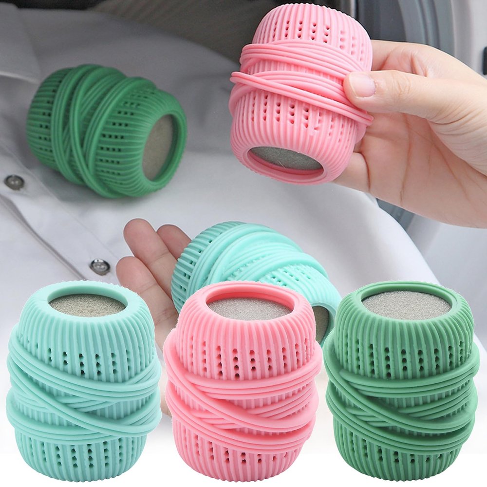 3Pcs Washing Machine Laundry Ball Fabric Softener Ball Dispenser for Washing Machine Laundry Softener Liquid Refillable Ball Cleaning Tool Washing Sponge Household Substitute