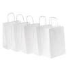 RACETOP 50 Pack 8x4.5x10.8 Inch Medium White Kraft Paper Bags with Handles Bulk, Paper Gift Bags for Birthday Party Favors Grocery Retail Shopping Business Goody Craft Bag view 1