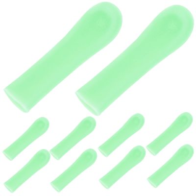 Baluue 10pcs Soft Silicone Ear Spoon Sleeves Removal Tool Cover Replacement Ear Scoop Covers Earmold Wax Guards