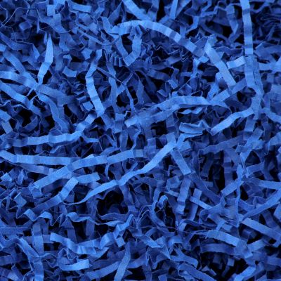 QueenDream Crinkle Cut Paper Shred Filler: 4oz Royal Blue Grass Cushion Paper Streamer with LED Light - Wedding Birthday Thanksgiving Christmas Craft Gift Box Bag Wrapping Decorations