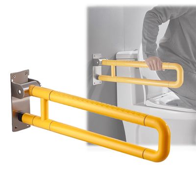 NGEWFGH Bathroom Grab Bars, 23.6 Inch Stainless Steel Hand Grips Anti-Skid Safety Handle Wall Mounted Toilet Support for Elderly Seniors Preganant Woman (Color : Yellow)