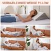 Knee Wedge Pillow, Memory Foam Leg Pillow Bed Wedge for Sleeping, Post Surgery Triangle Pillow Wedge for Knee Support, Leg Elevation, Knee Hip Back Pain Relief (23.6" x 23" x 7.9", Large Size, White) view 4
