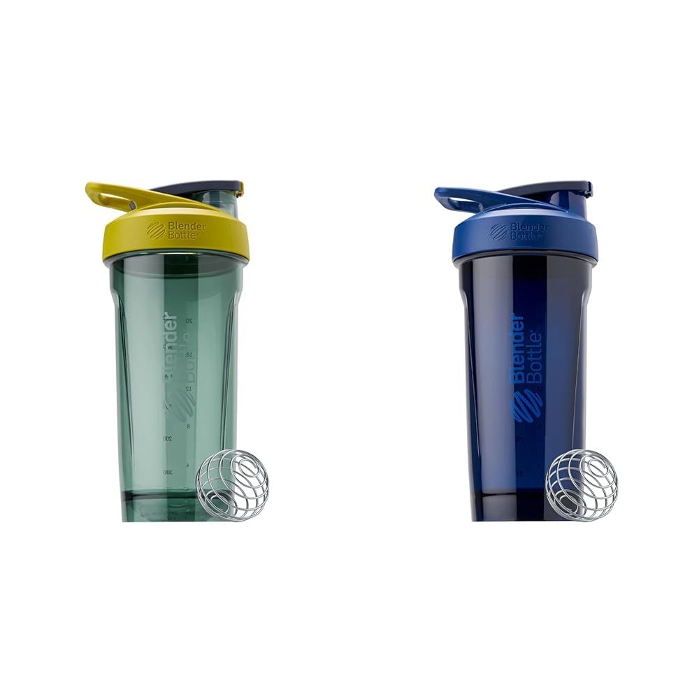 BlenderBottle 28-Ounce Strada Shaker Cup Bundle - Yellow and Blue