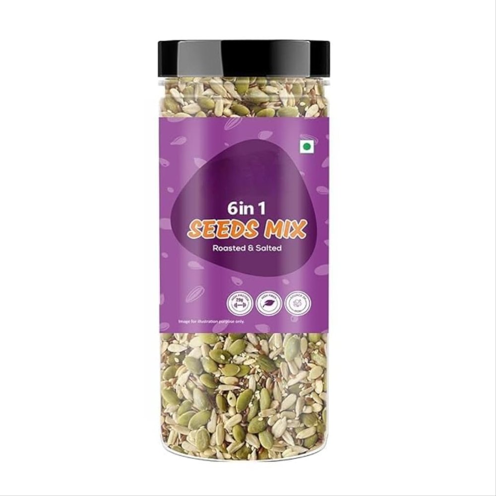 NineLife Basics Premium 6 in 1 Seeds Mix Healthy Edible Seeds Diet Snacks | Natural & Roasted Seed | Rich in Fiber | Mix Seed for Eating | Ready to Eat -200 gm