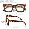 REAVEE 3 Pack Oprah Style Oversized Reading Glasses for Women Men, Blue Light Blocking Computer Thick Frame stylish Square Readers with Spring Hinge((Black/Tortoise/Clear, 3.5) view 4