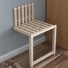 YOODODO Wall Mounted Folding Chair, for Entryway Hall Kitchen Bathroom Shower Seats Invisible Fold Up Shower Stool Shower Chair (Color : Log Color, Size : 32 * 26cm) view 1