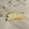 15pcs of Dad/Daddy Gold Cake Toppers,Father's Day Cake Toppers,Mirror Acrylic Cupcake Topper for Happy Birthday Father's day Cake Party Decoration (4'') view 1