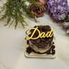 15pcs of Dad/Daddy Gold Cake Toppers,Father's Day Cake Toppers,Mirror Acrylic Cupcake Topper for Happy Birthday Father's day Cake Party Decoration (4'') view 2