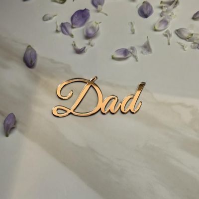 15pcs of Dad/Daddy Cake Toppers,Father's Day Cake Toppers,Mirror Acrylic Cupcake Topper for Happy Birthday Father's day Cake Party Decoration (4'', Rose Gold Mirror)