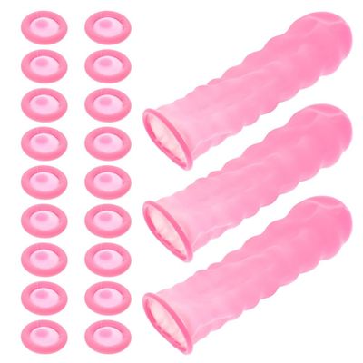 200pcs Anti Static Rubber Fingertips Protective Covers Protectors Fingertips Protector for Tips, Thumb Protector Pink
