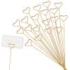 Abeillo 20Pcs Floral Picks Card Holders, 12"" Metal Flower Place Card Holder, Wire Floral Card Holder Picks Clip, Flower Card Holder Stick for Photo Picture Greeting Cards Postcards, Gold view 1