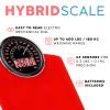 Adamson Hybrid 2-in-1 Analog & Digital Weighing Scale for Body Weight up to 400lbs - Thick Tempered Glass - Extra Large Display - Easy to Read Digital Bathroom Scale - New - Red view 2
