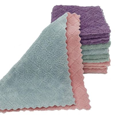 10 Pack 12"x12" Reusable Fast Drying Dishcloth All Purpose Household Premium Dishcloth Strong Absorption Water Kitchen Towel and Rag Set for Cleaning, Drying, Remove The Oil and Dust