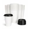 Kitchsy Compostable Biodegradable Paper Cups with Black Dome Lids - Eco-Friendly & Disposable: Pack of 150 - Perfect for Parties, Events, and Office Use (10 oz) view 1