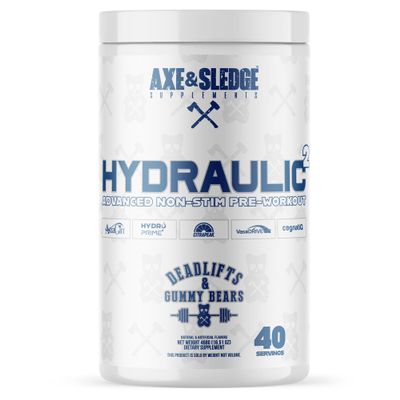 Axe & Sledge Hydraulic Stim-Free Pre-Workout Powder for Men & Women | Performance, Stamina, Focus, Pumps | L-Citrulline, Beta Alanine, Creatine, Caffeine-Free, Deadlifts & Gummy Bears